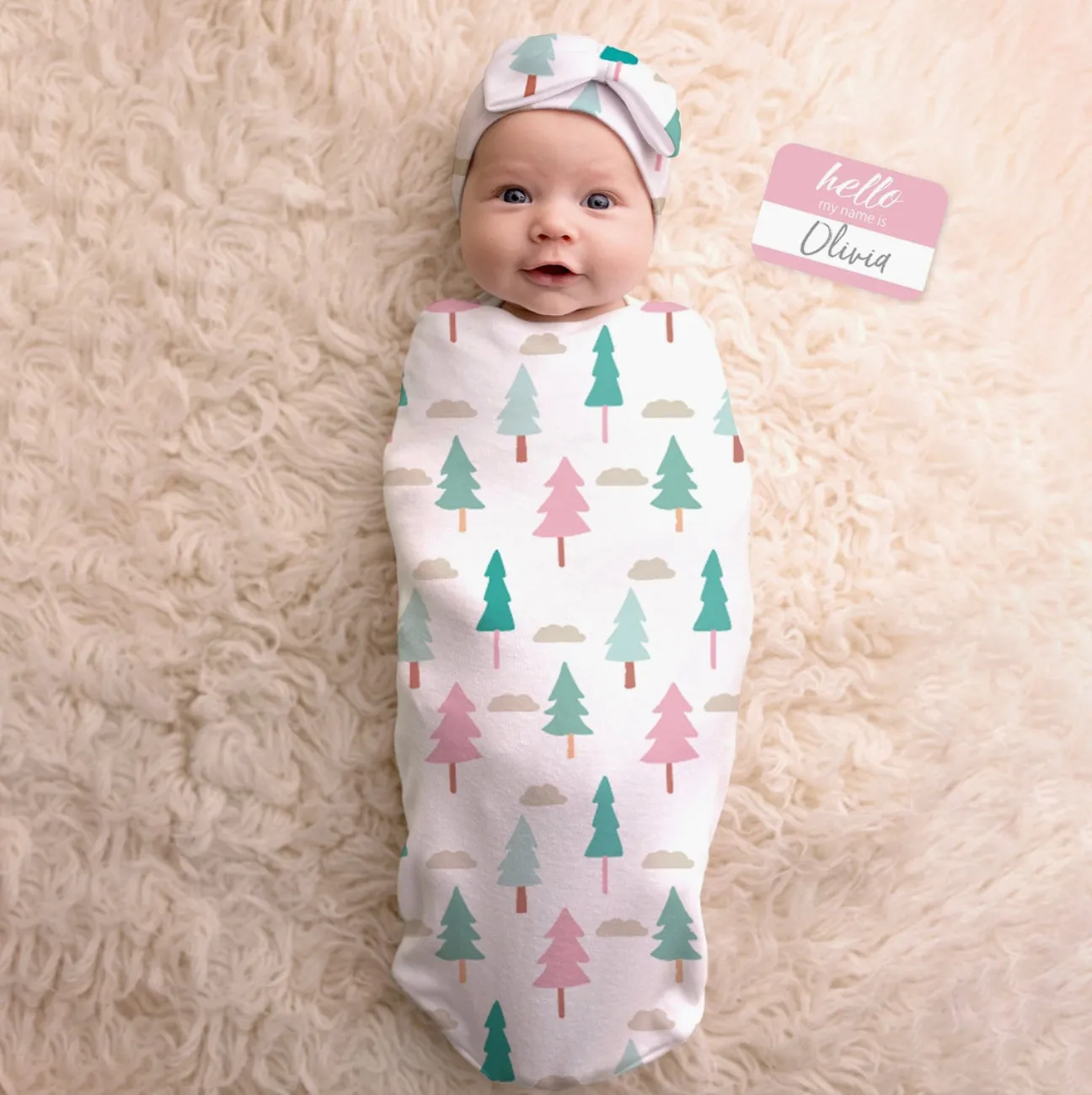 Itzy Ritzy Cutie Cocoon™ Matching Cocoon & Hat Set - On Cloud Pine