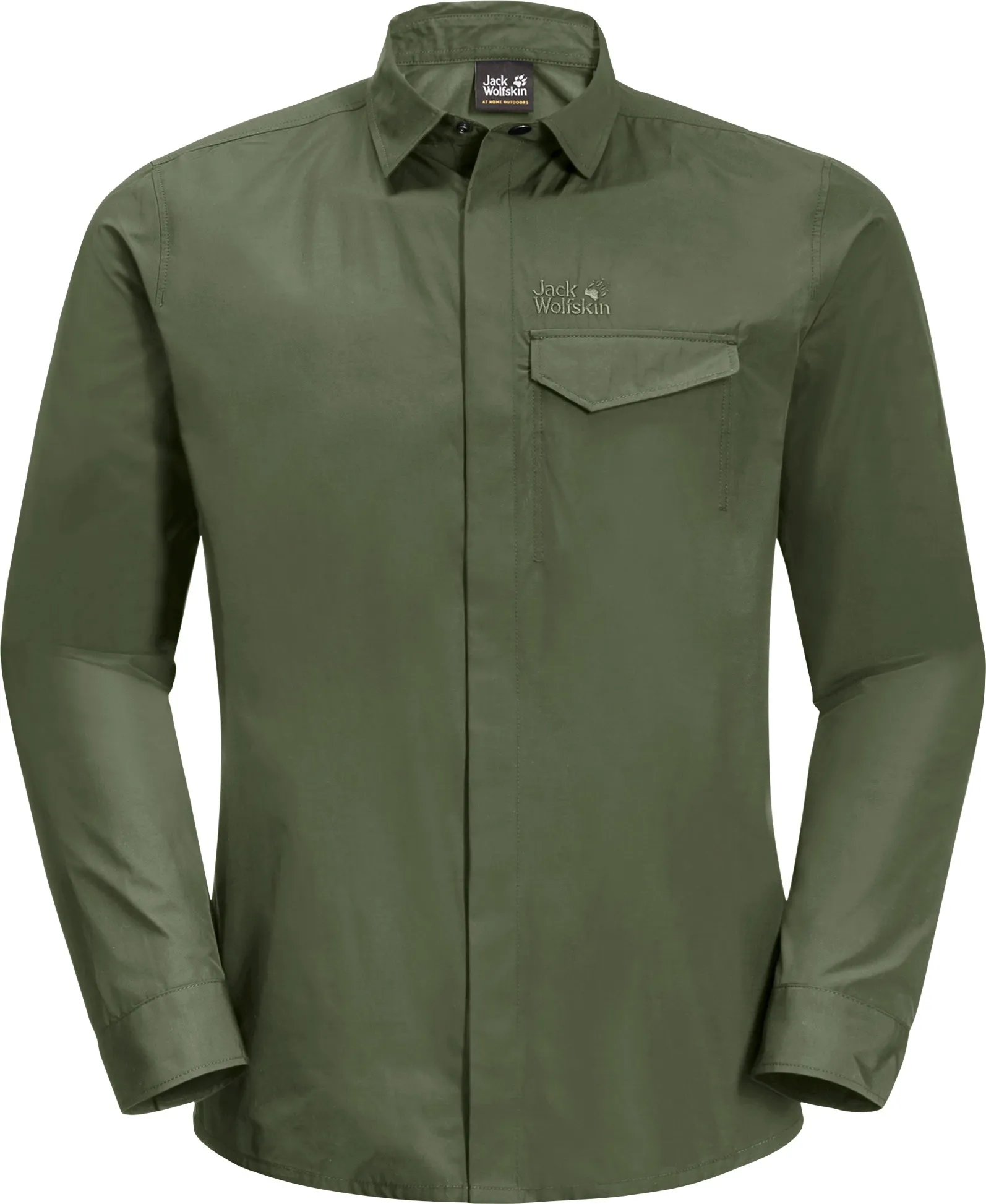 Jack Wolfskin Men&#x27;s Lakeside Roll-Up Shirt Greenwood | Buy Jack Wolfskin Men&#x27;s Lakeside Roll-Up Shirt Greenwood here | Outnorth