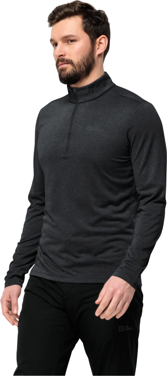Jack Wolfskin Men&#x27;s Sky Thermal Half Zip Black | Buy Jack Wolfskin Men&#x27;s Sky Thermal Half Zip Black here | Outnorth