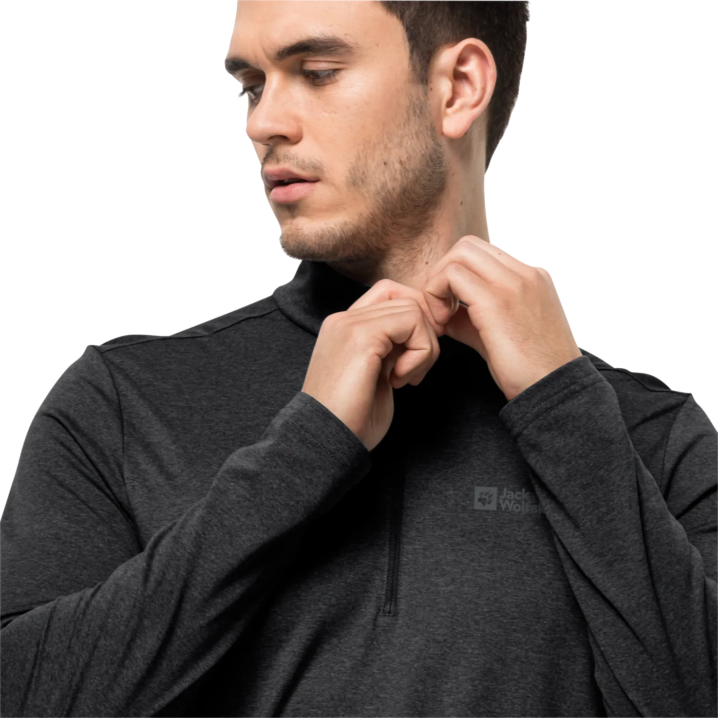 Jack Wolfskin Men&#x27;s Sky Thermal Half Zip Black | Buy Jack Wolfskin Men&#x27;s Sky Thermal Half Zip Black here | Outnorth