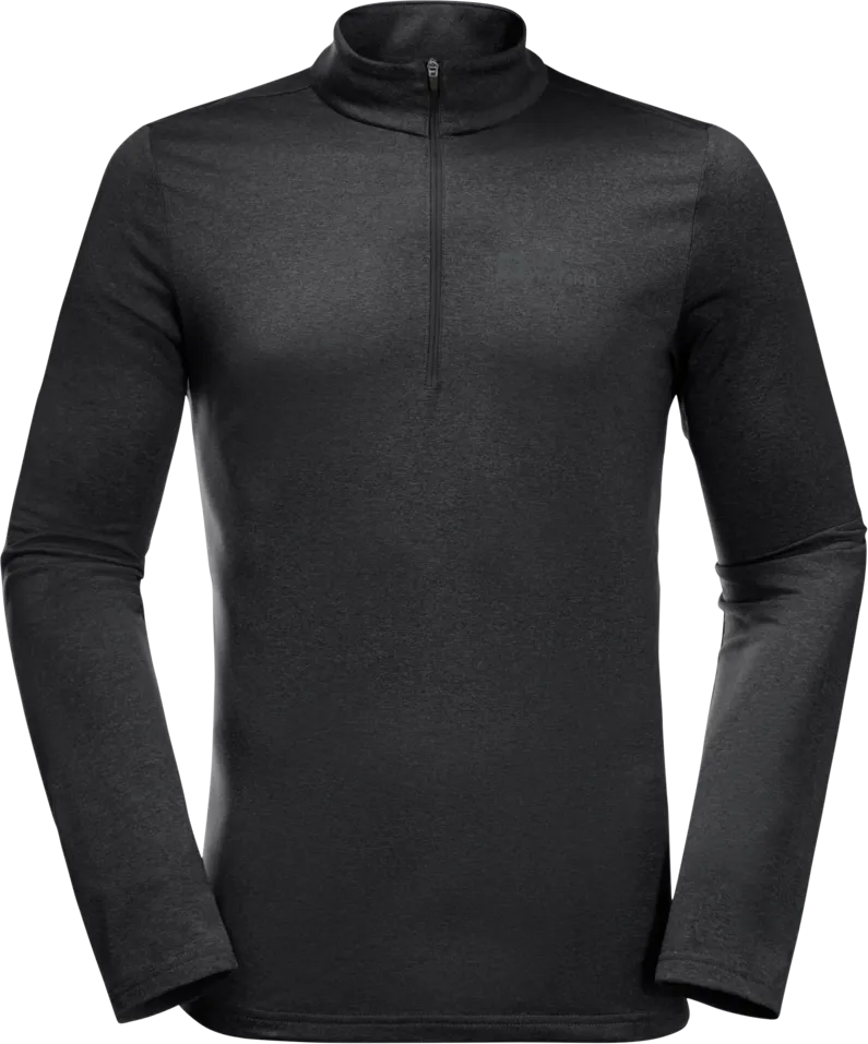 Jack Wolfskin Men&#x27;s Sky Thermal Half Zip Black | Buy Jack Wolfskin Men&#x27;s Sky Thermal Half Zip Black here | Outnorth