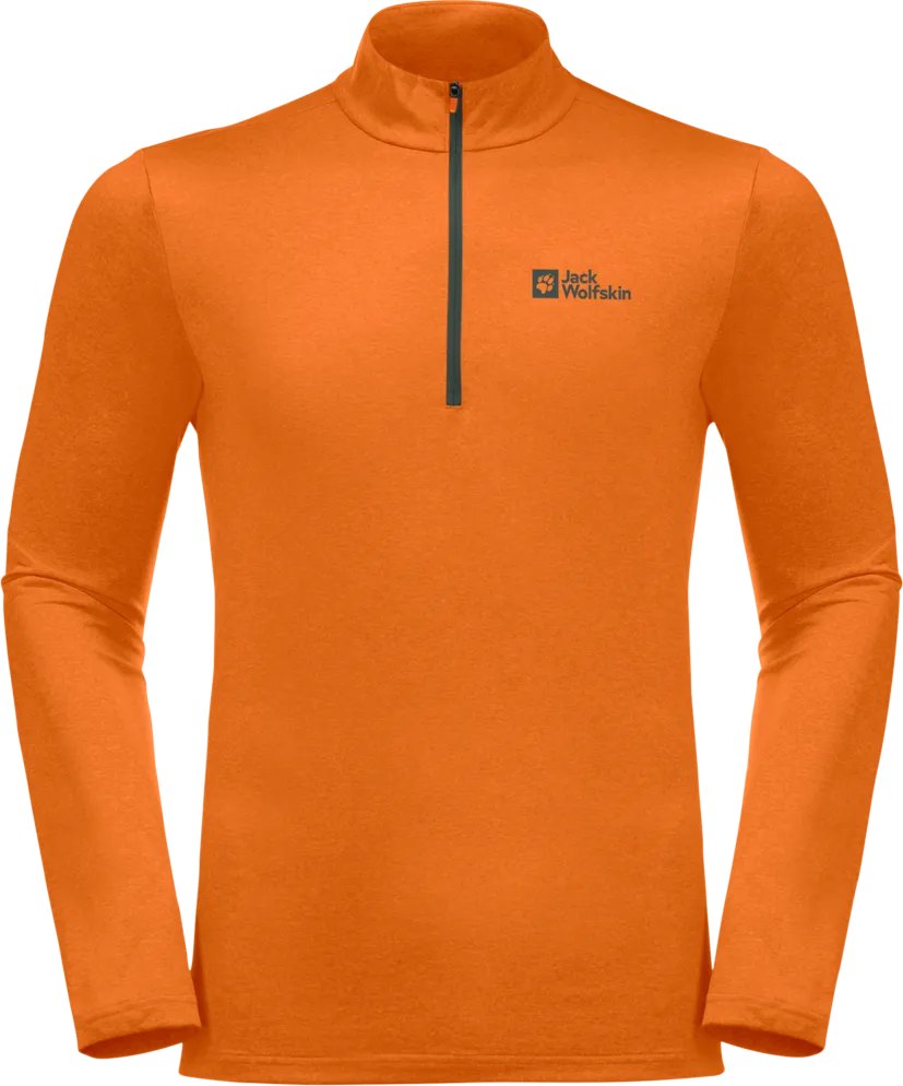 Jack Wolfskin Men&#x27;s Sky Thermal Half Zip Blood Orange | Buy Jack Wolfskin Men&#x27;s Sky Thermal Half Zip Blood Orange here | Outnorth