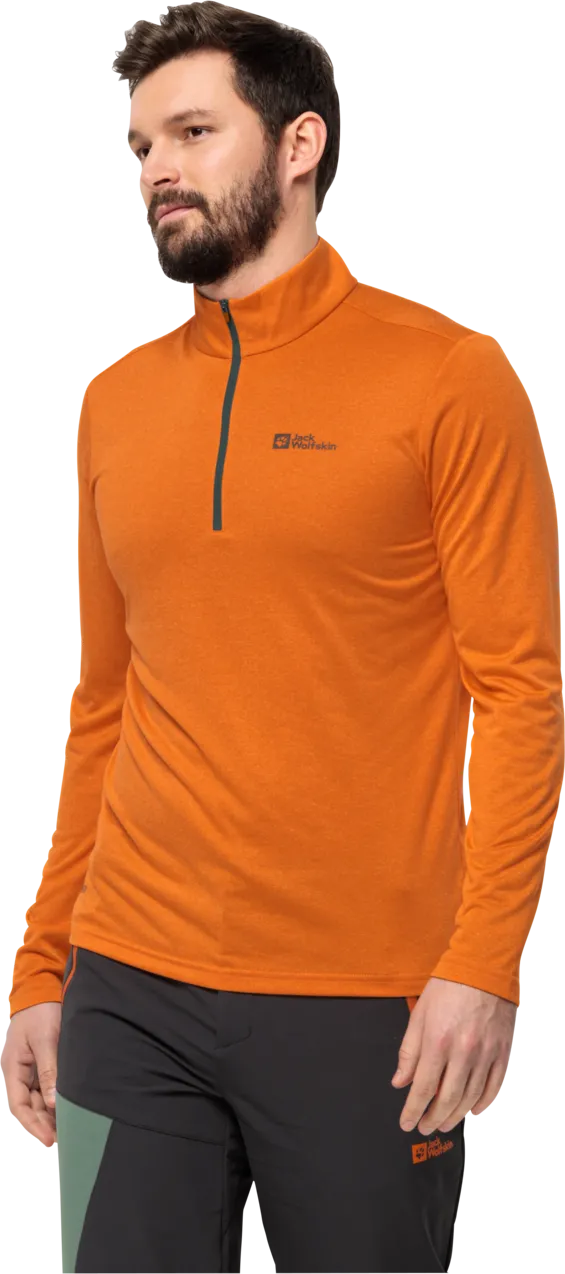 Jack Wolfskin Men&#x27;s Sky Thermal Half Zip Blood Orange | Buy Jack Wolfskin Men&#x27;s Sky Thermal Half Zip Blood Orange here | Outnorth