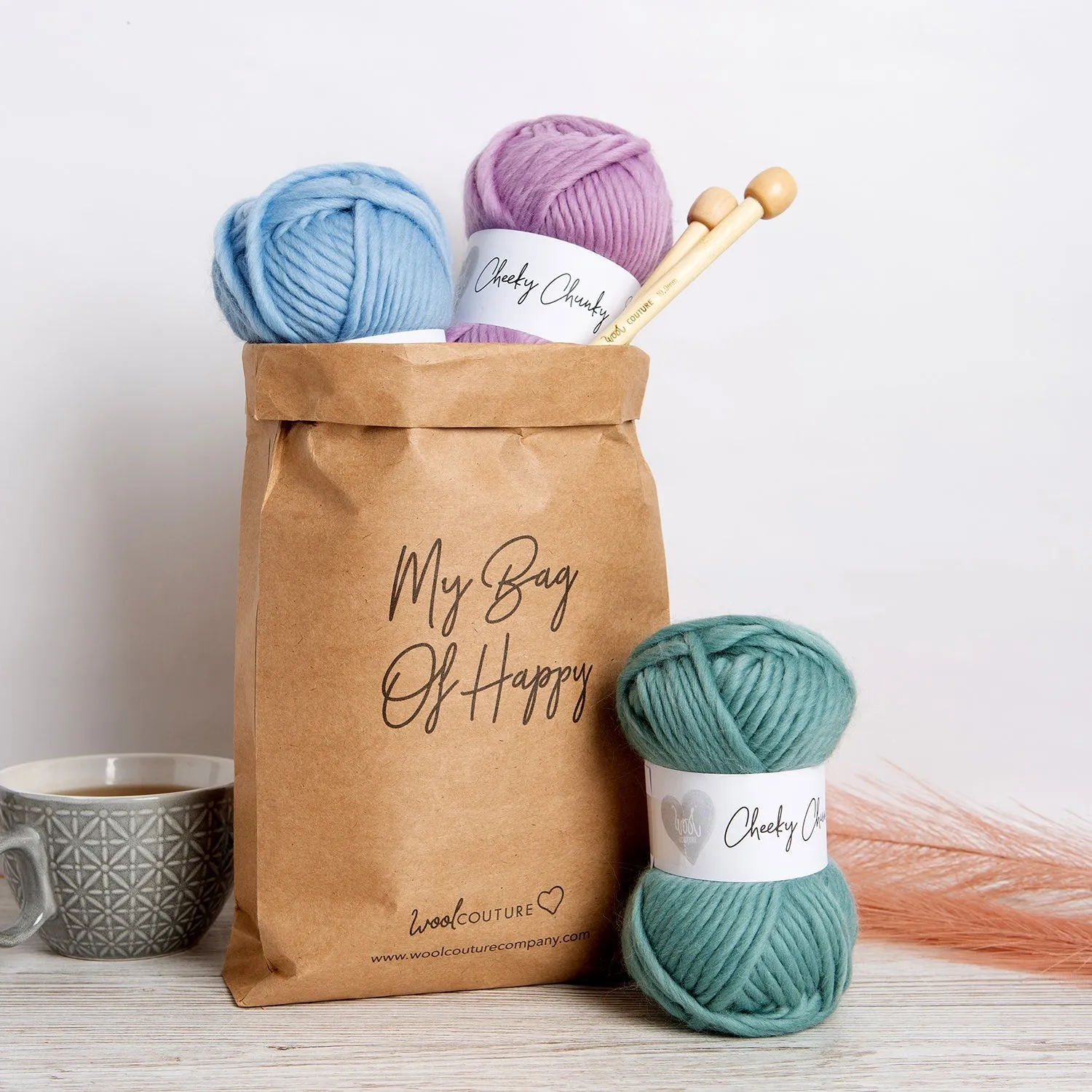 Jojo Scarf Knitting Kit - Teal