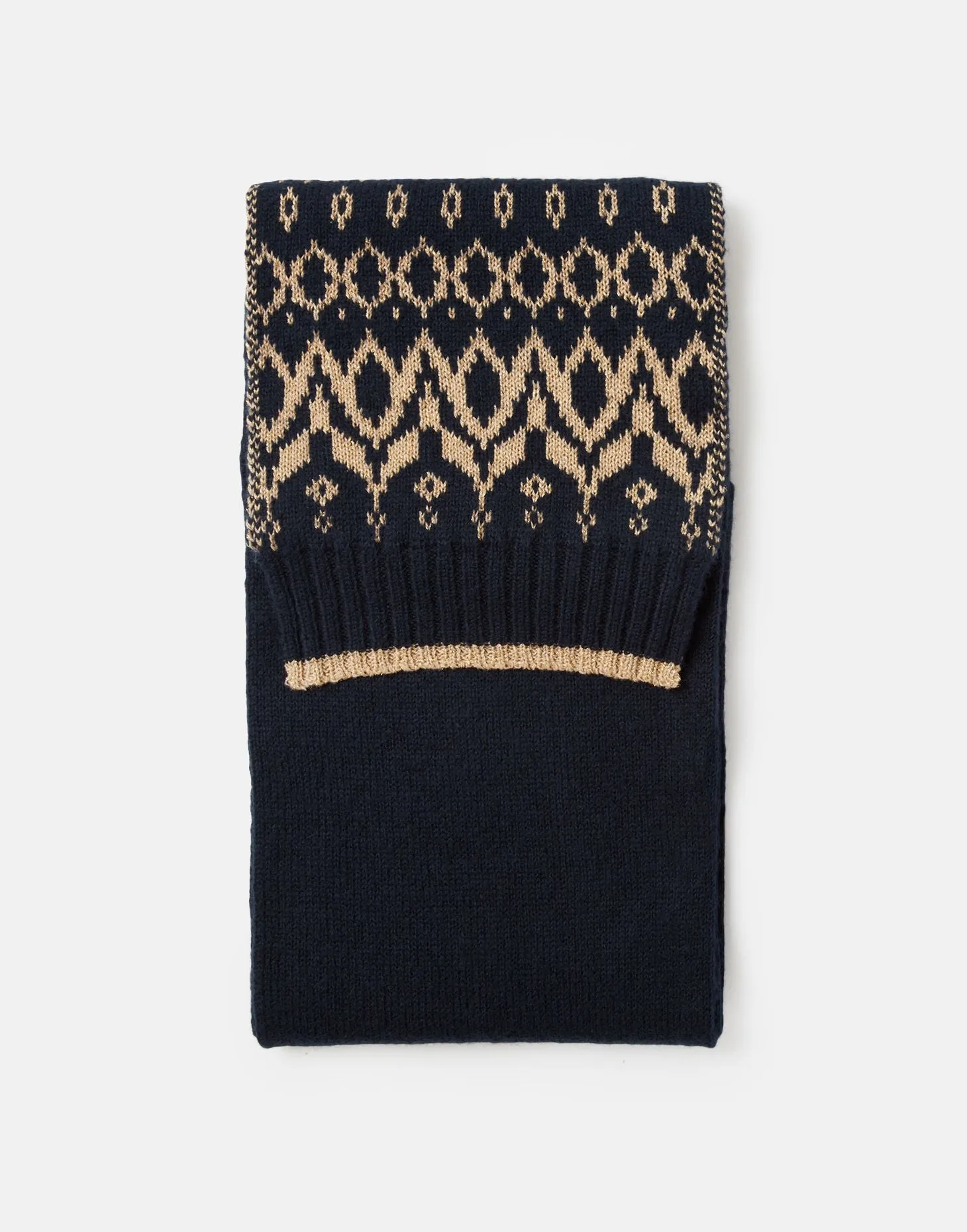 Joules | Shetland Fairisle Knitted Scarf | Women's | French Navy