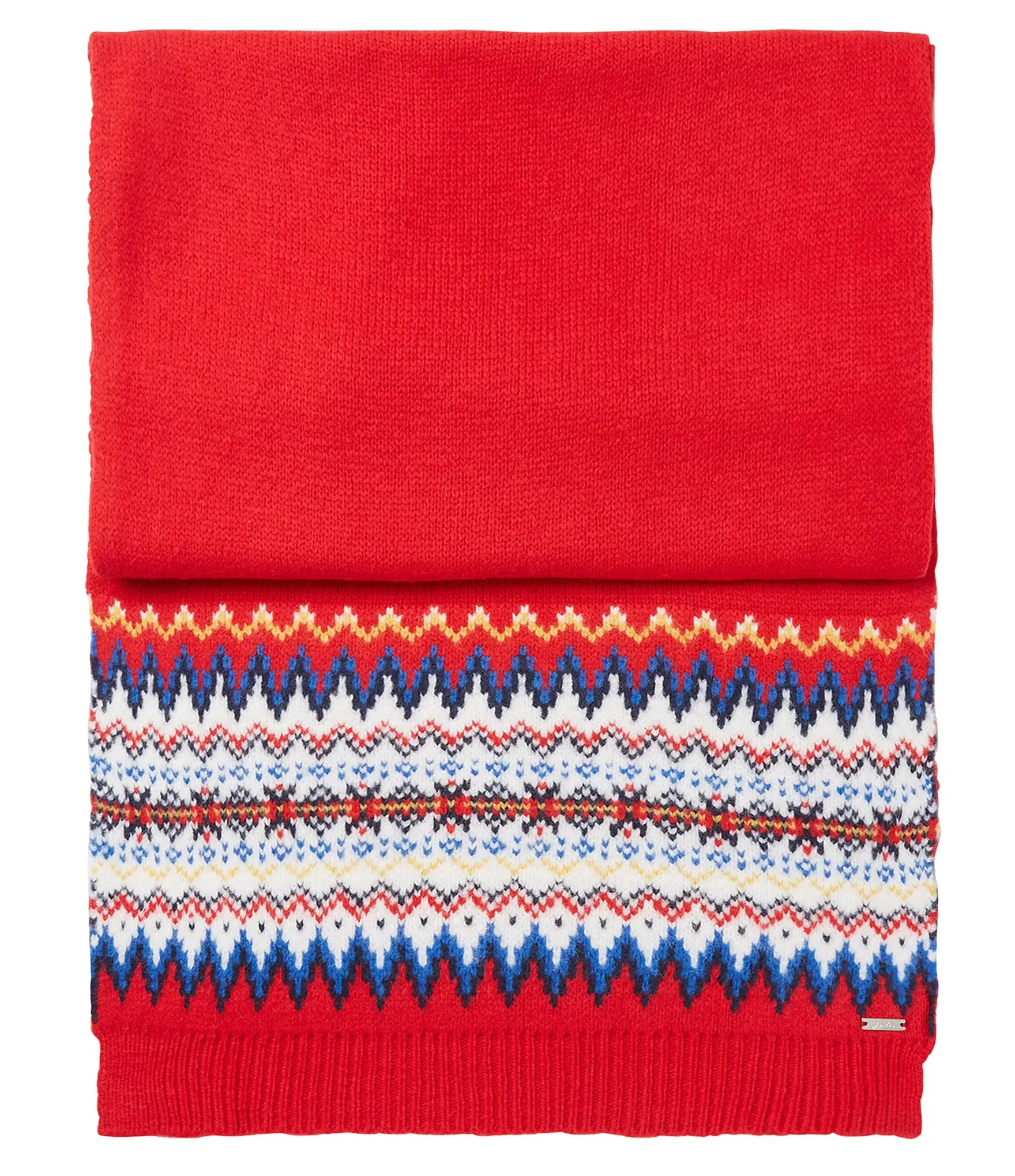 Joules | Shetland Fairisle Knitted Scarf | Women's | Red
