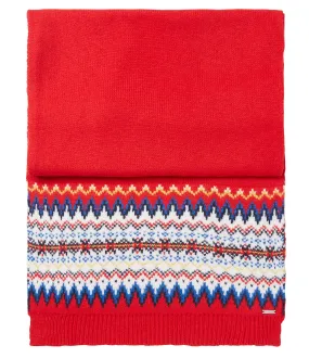Joules | Shetland Fairisle Knitted Scarf | Women's | Red