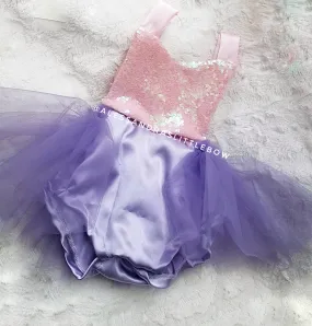 Lavender and Pink sequin Romper