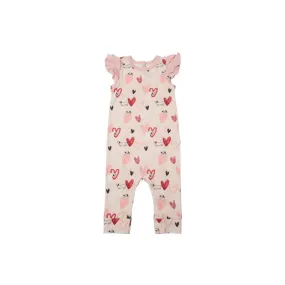 Loulou Lollipop Ruffle Romper - Pink Pup
