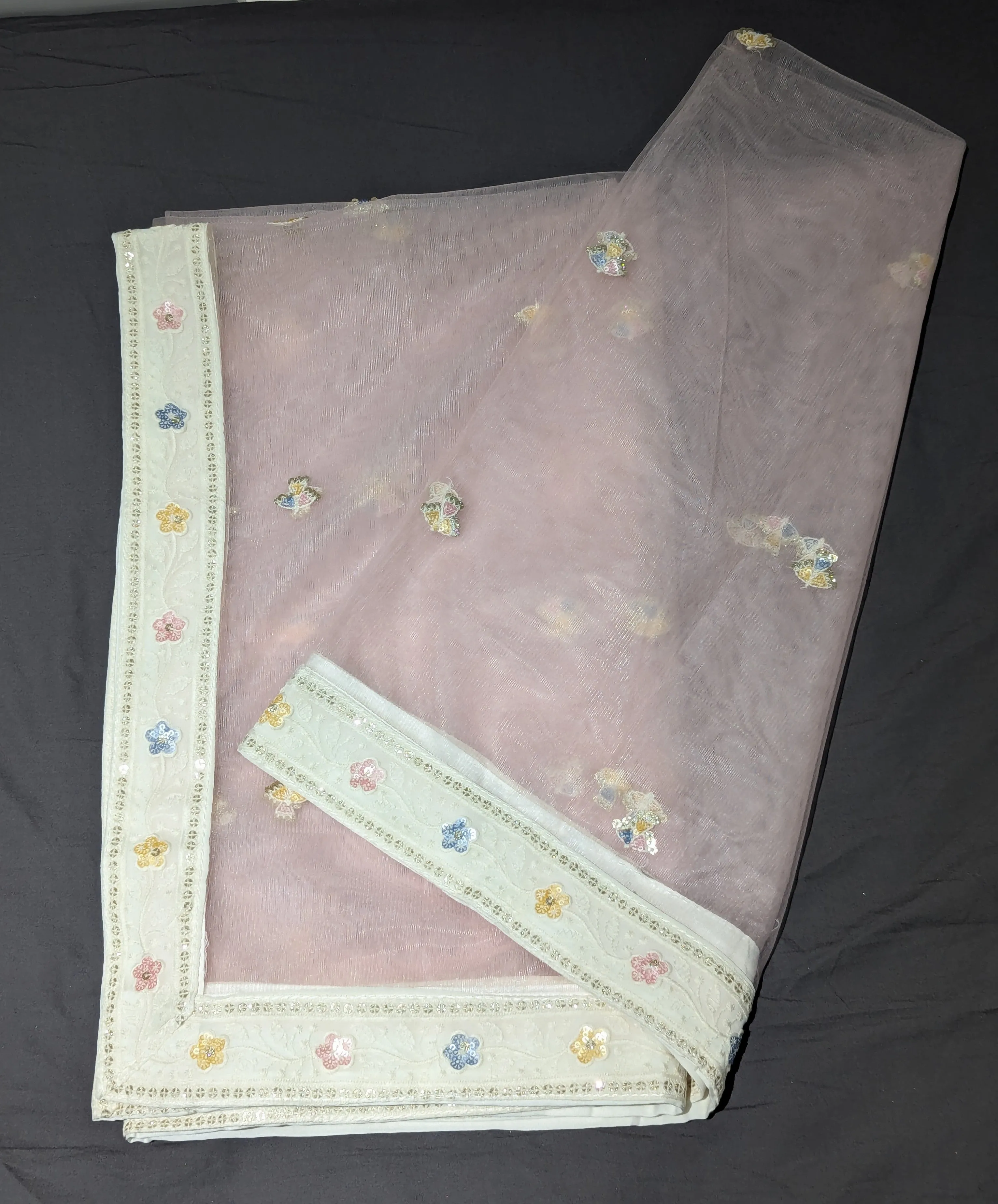 Lucknowi Lace Embroidery Dupatta/Scarf