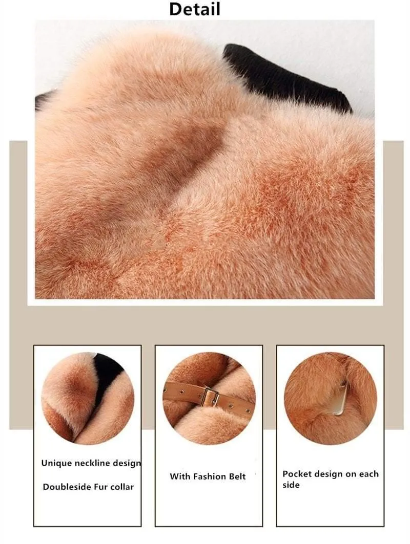 Luxurious Fox Fur Vest – Elegant High Street Fashion for Winter