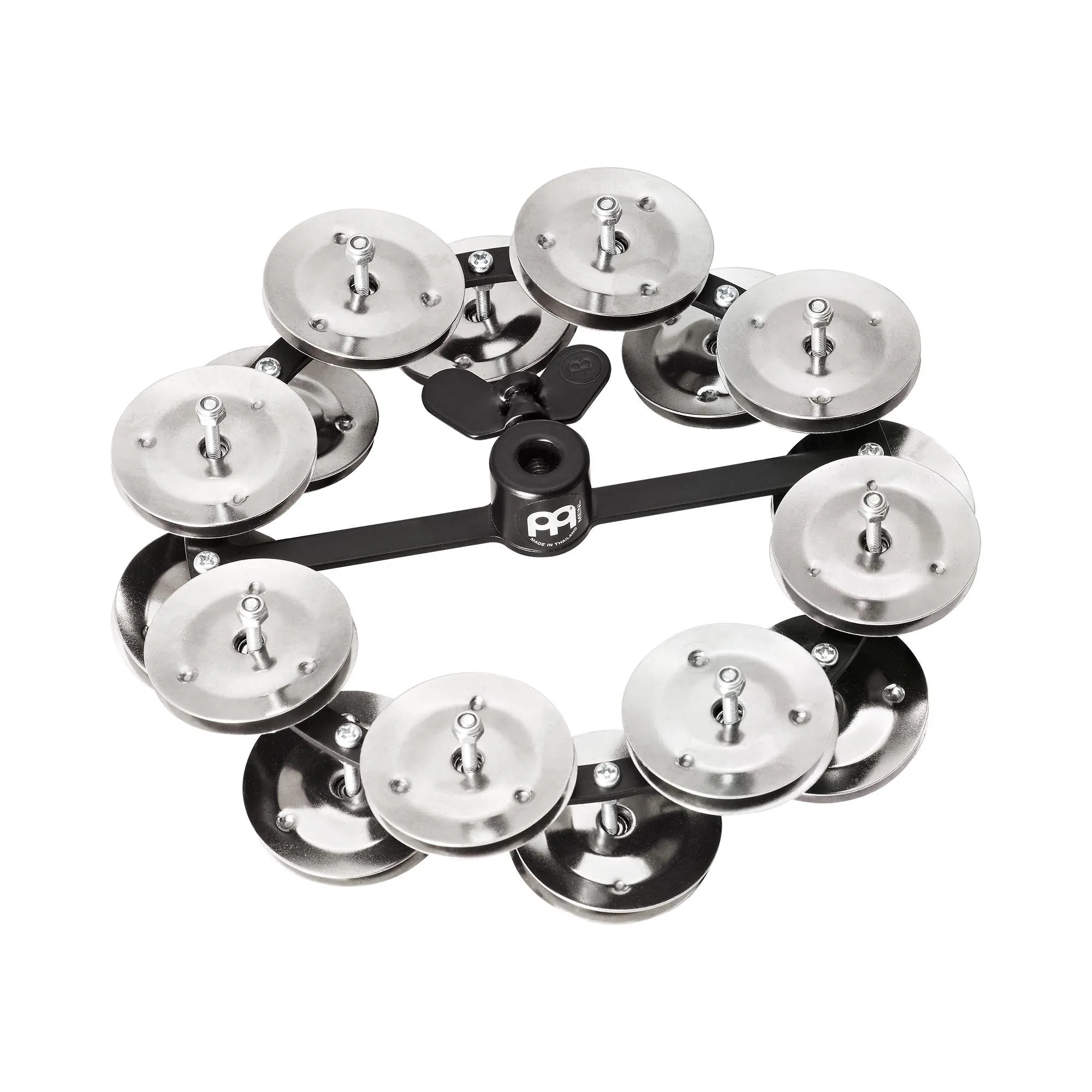 Meinl 5" Headliner Hi-Hat Tambourine - Steel Jingles - 2 Row - Black