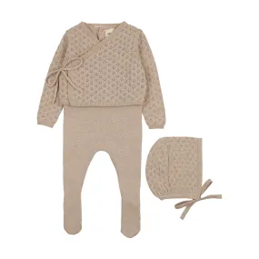 Mema Knits Oatmeal Jumper Footie   Cardigan