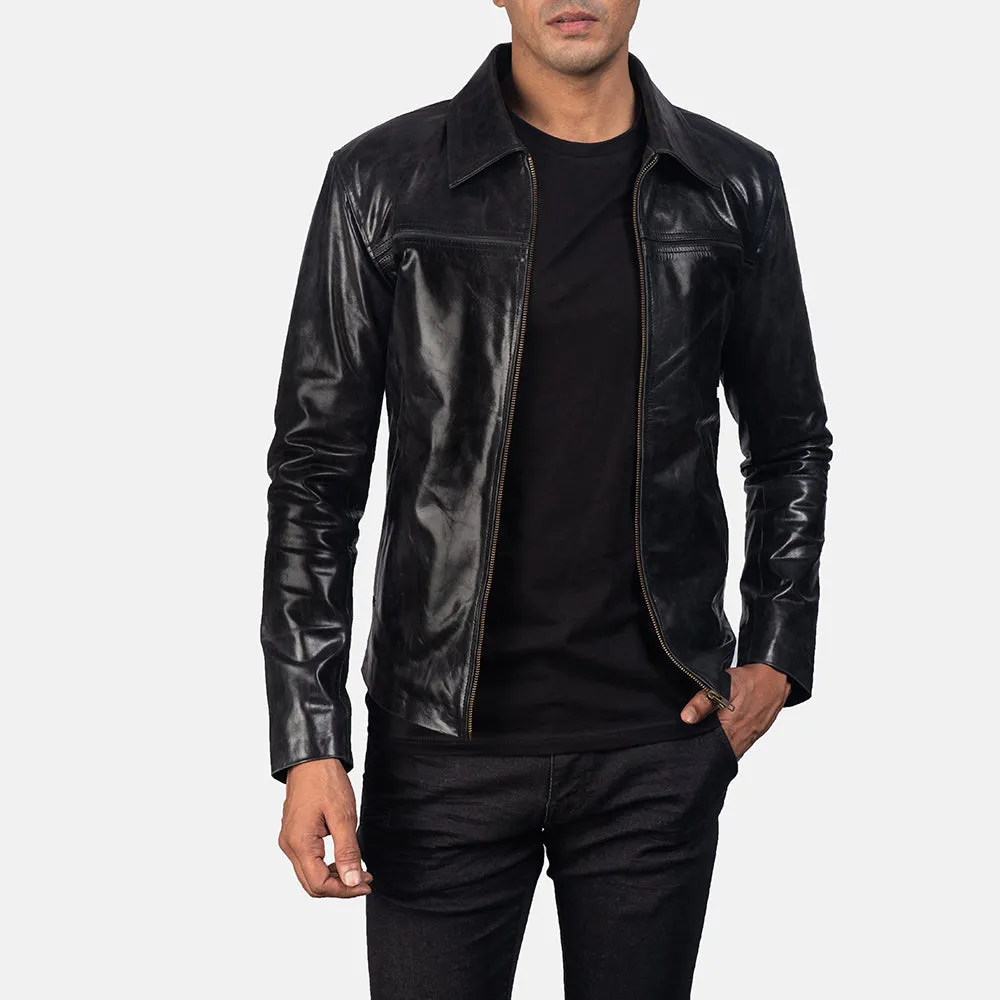 Men Mystical Black Leather Jacket