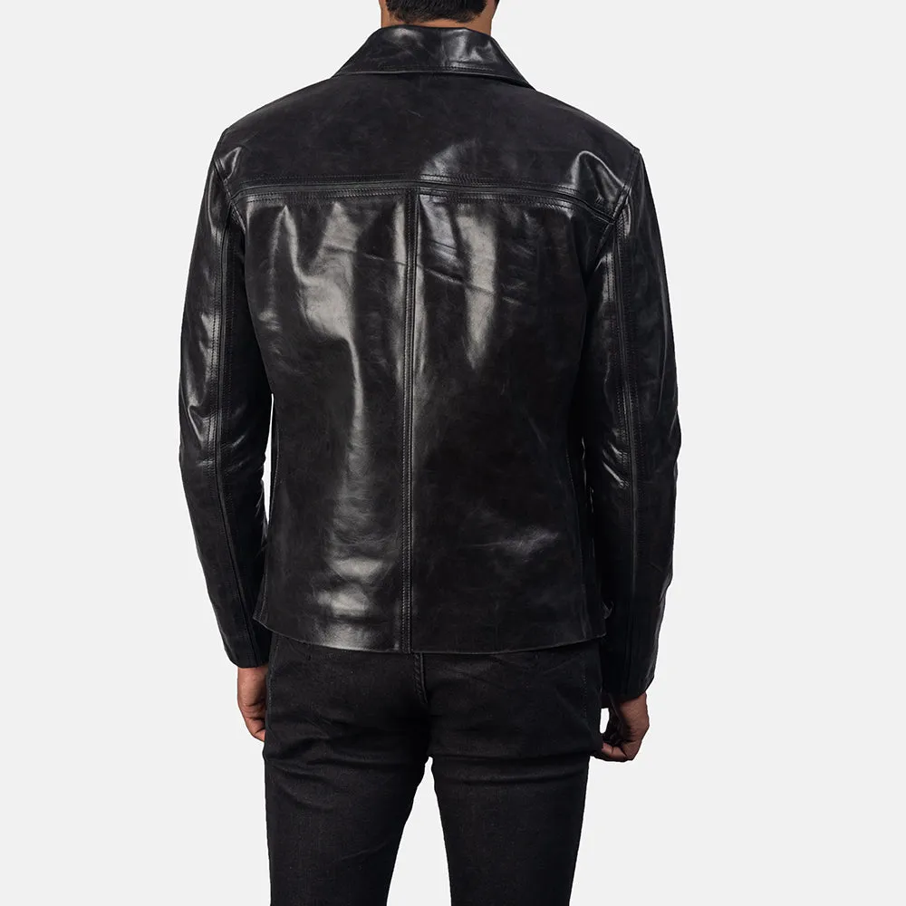 Men Mystical Black Leather Jacket
