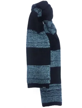 Men's Mormont Colour Block Knitted Scarf in Navy - Tokyo Laundry