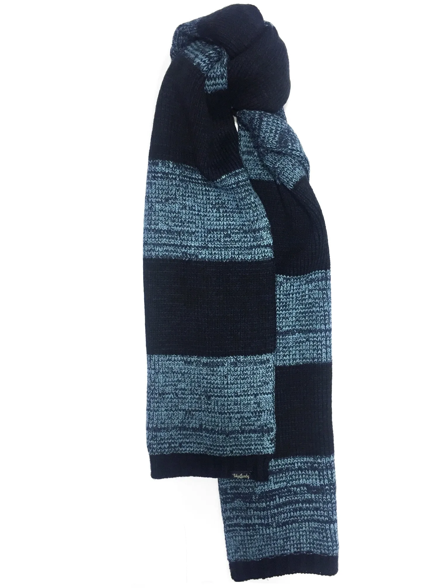 Men's Mormont Colour Block Knitted Scarf in Navy - Tokyo Laundry