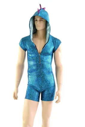 Mens Turquoise Dragon Romper