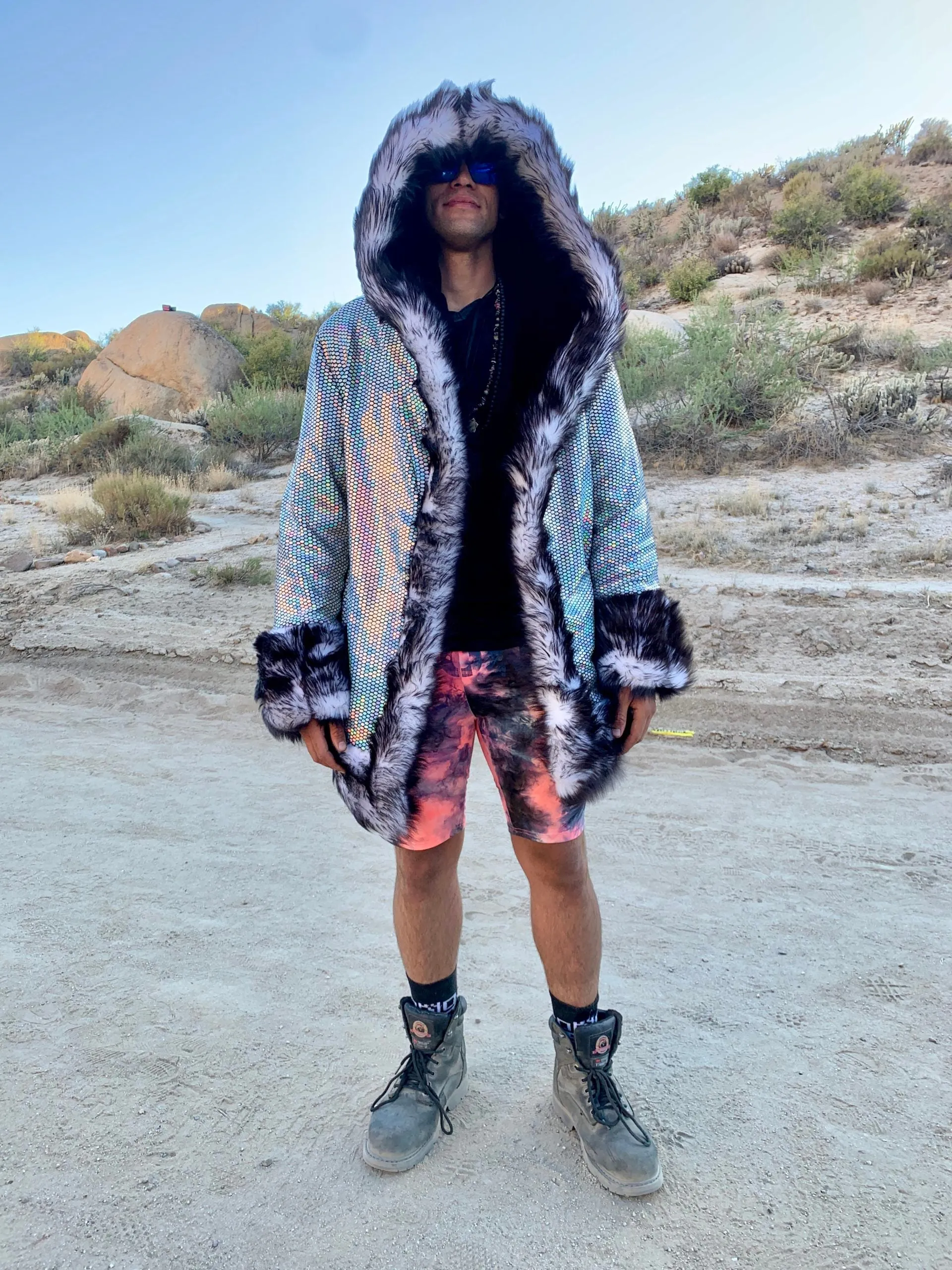 Men's Wizard Coat in "Black Disco"