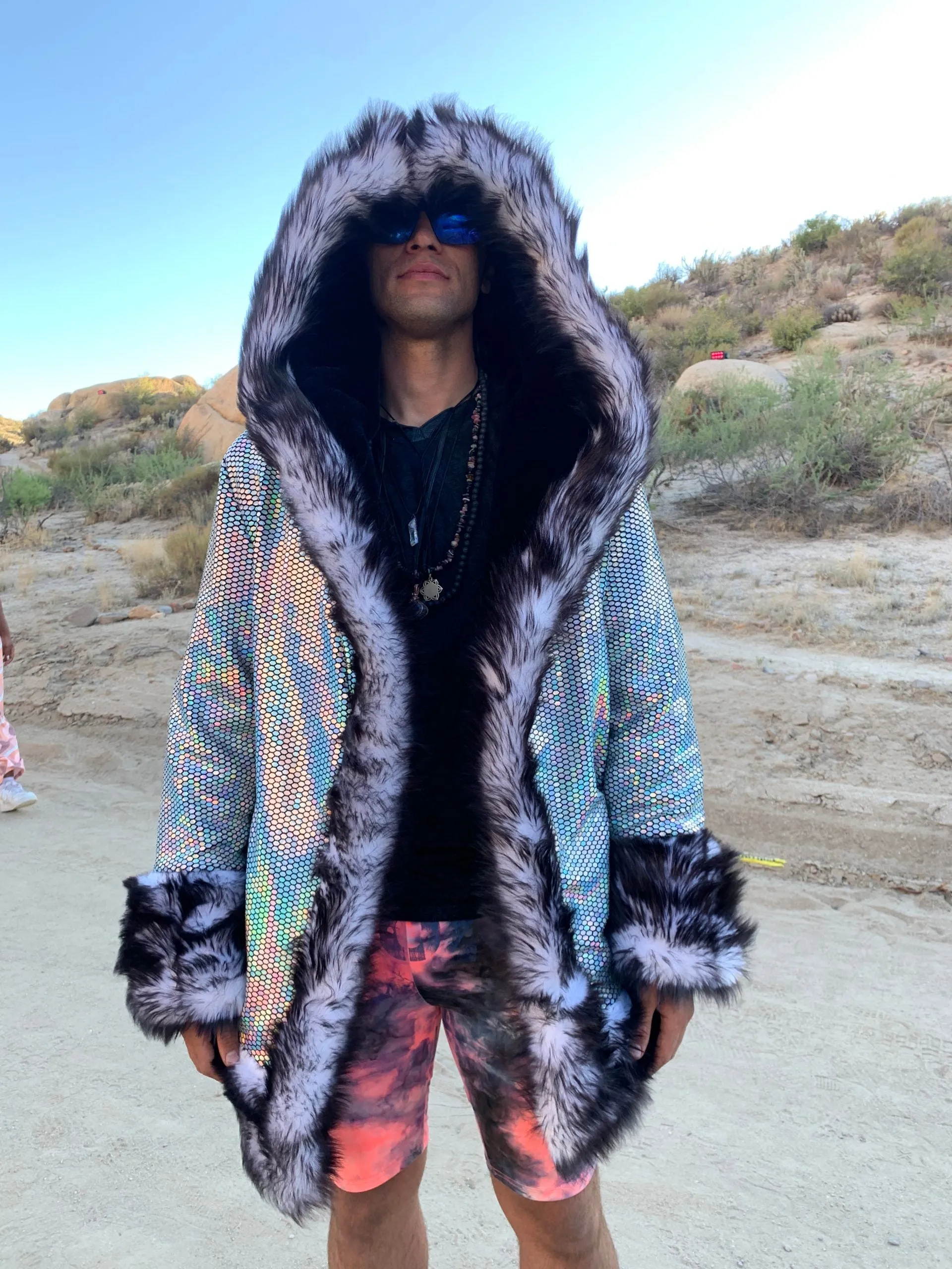 Men's Wizard Coat in "Black Disco"