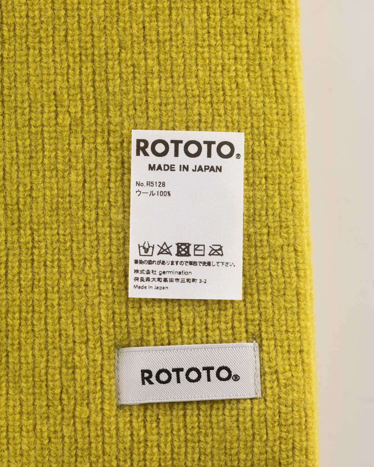 Merino Lambswool Sock Knit Scarf - Lime