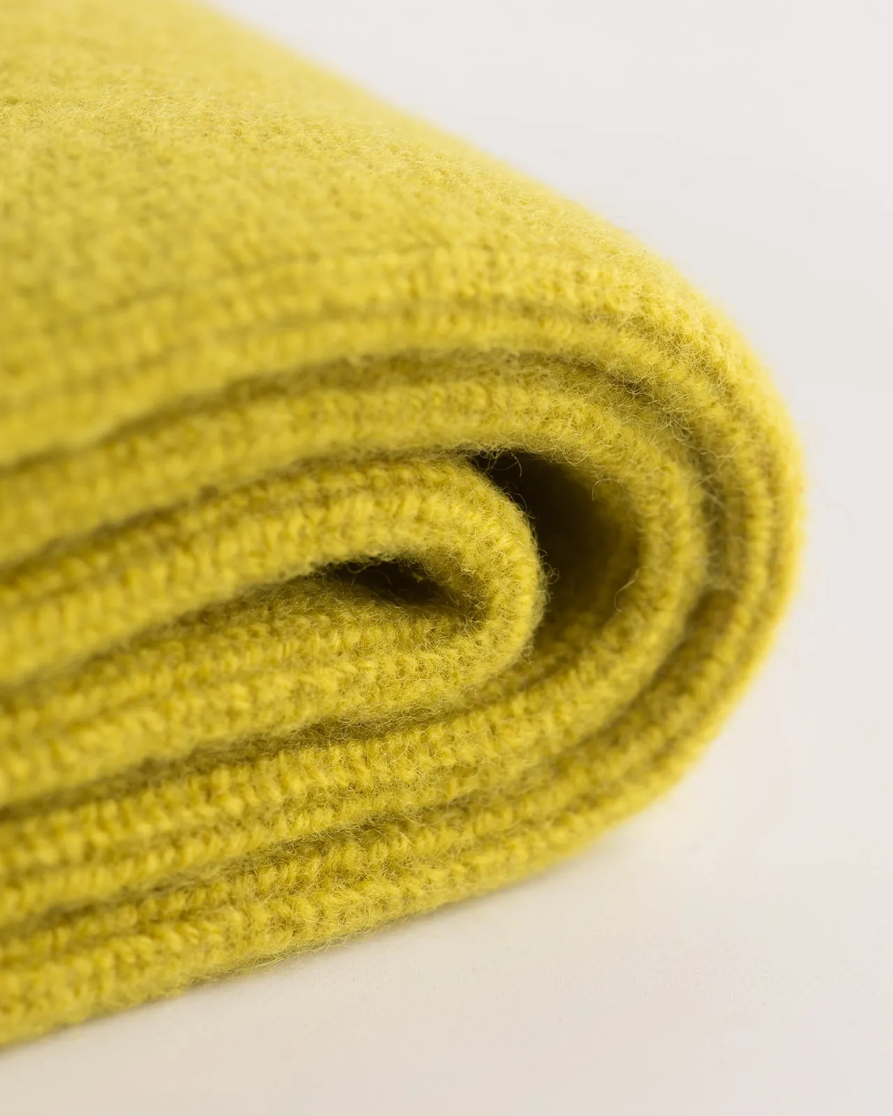 Merino Lambswool Sock Knit Scarf - Lime