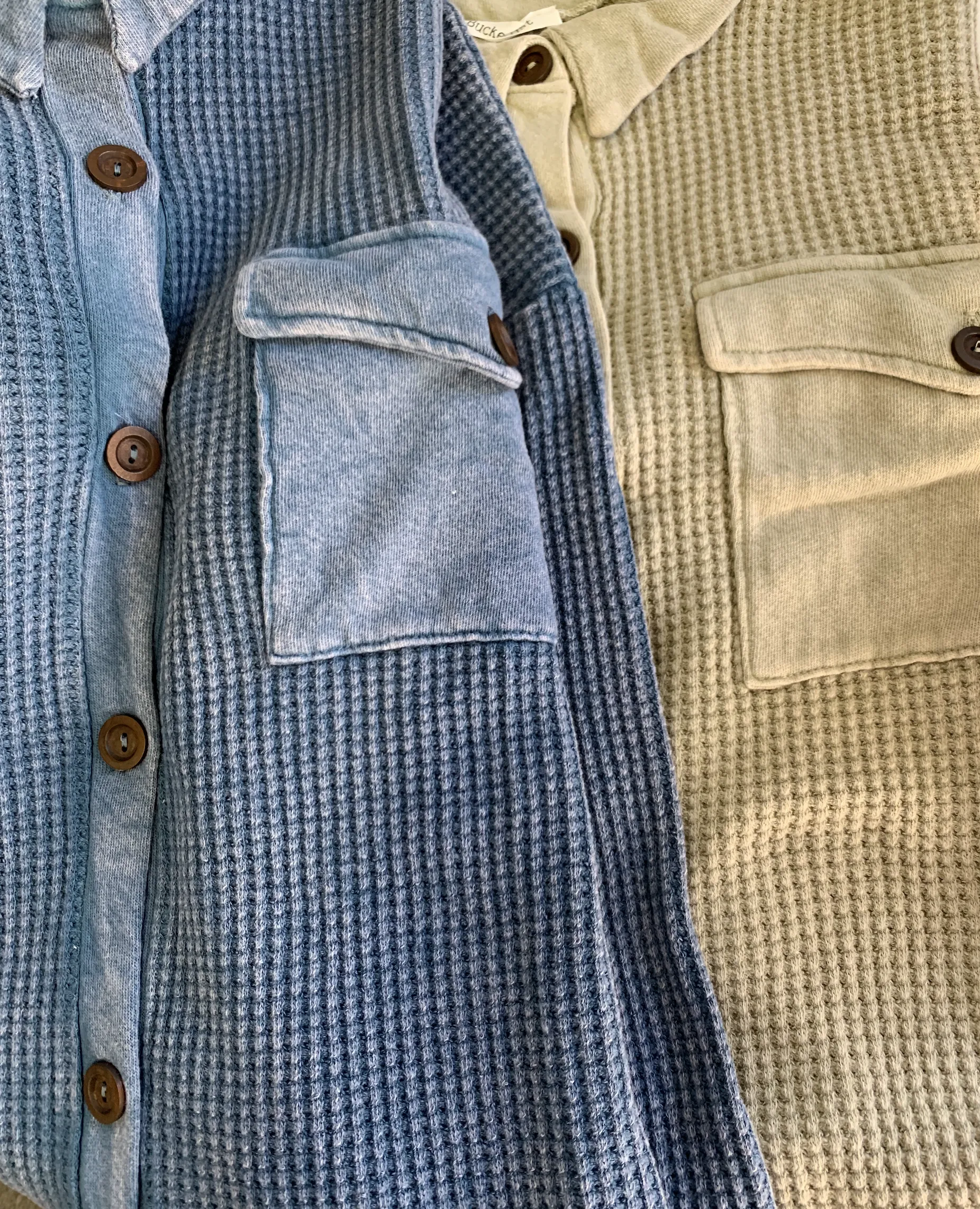Mineral Wash Thermal Button Down Shacket