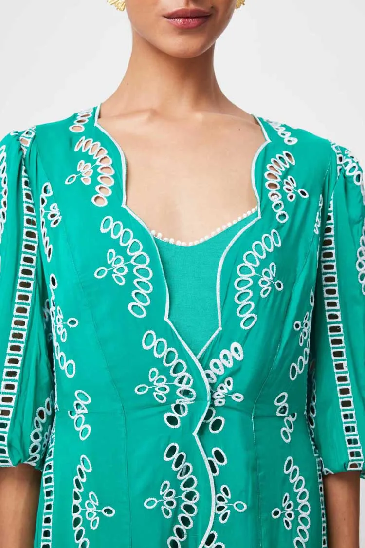 Morgan Embroidered Coat Dress