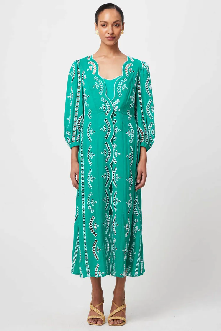 Morgan Embroidered Coat Dress