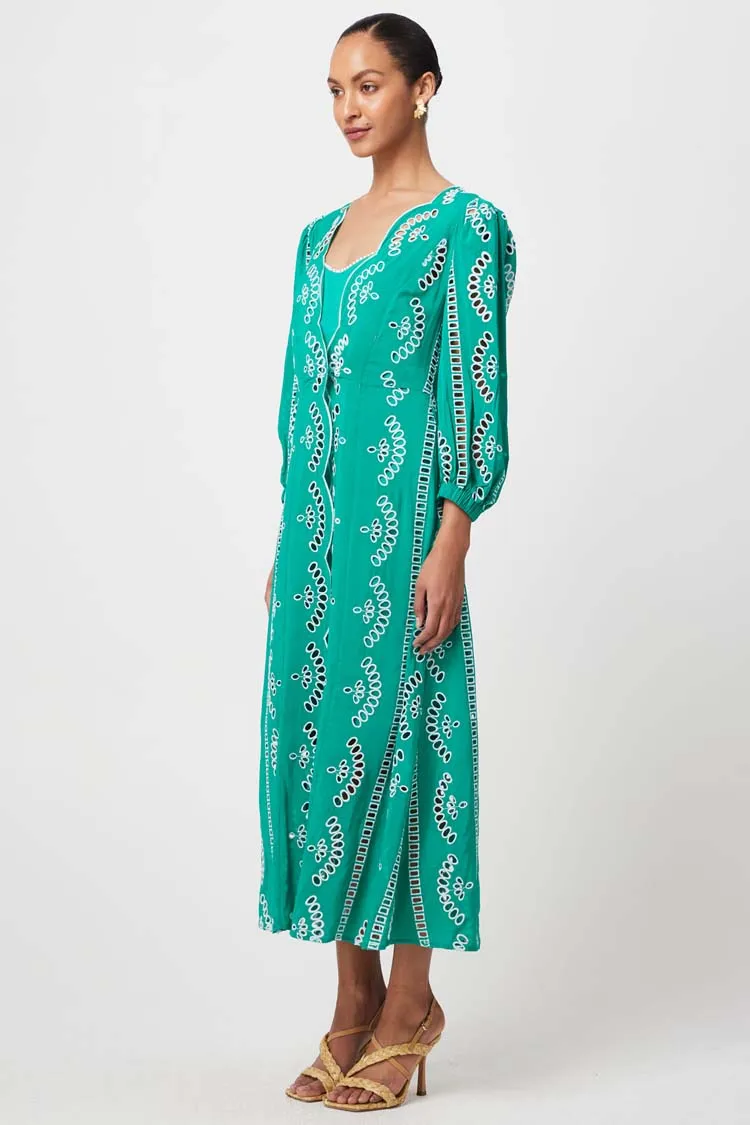Morgan Embroidered Coat Dress