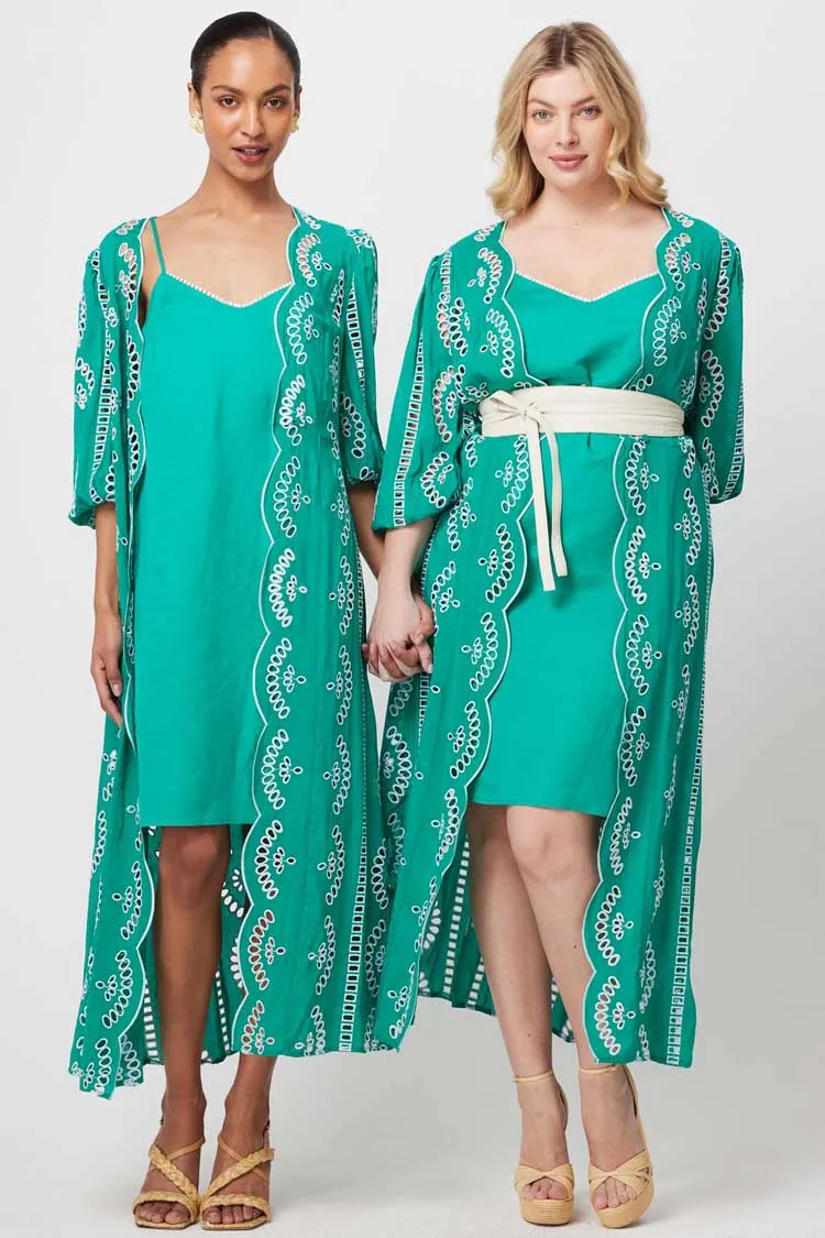 Morgan Embroidered Coat Dress