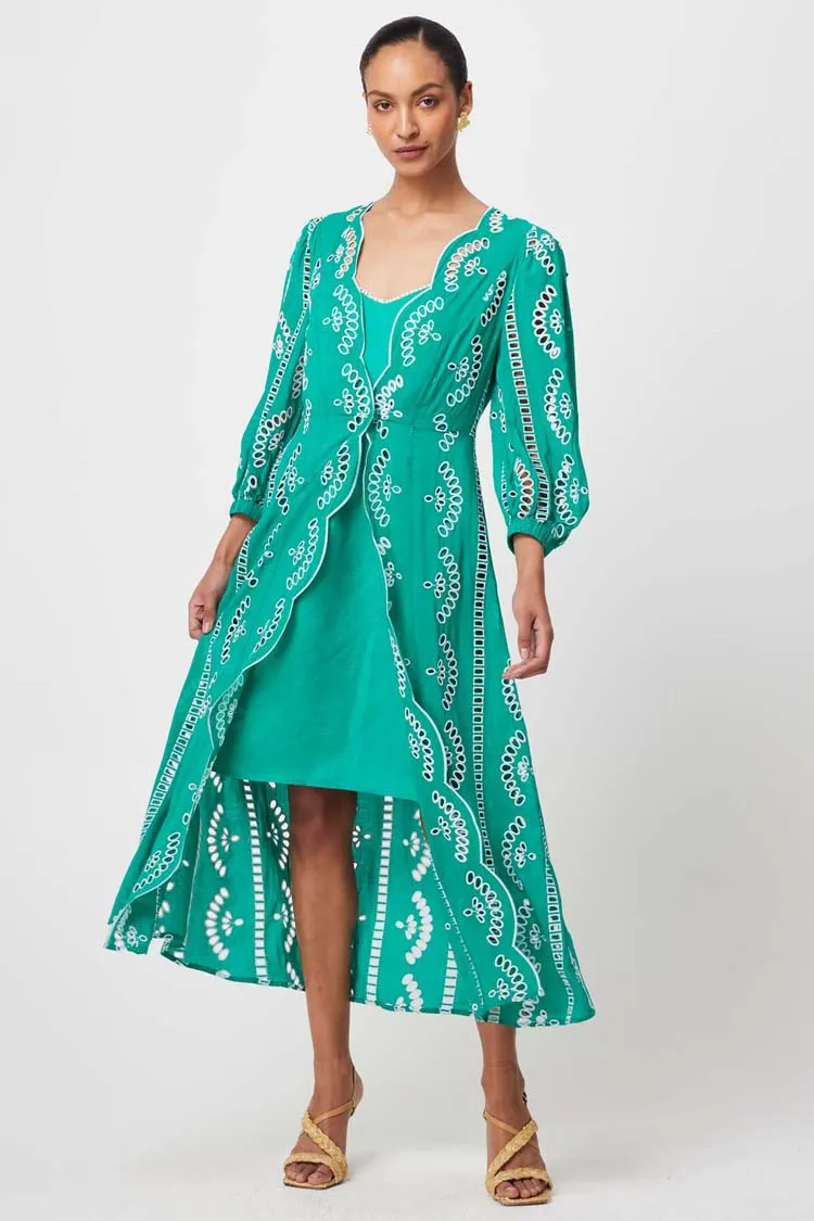 Morgan Embroidered Coat Dress