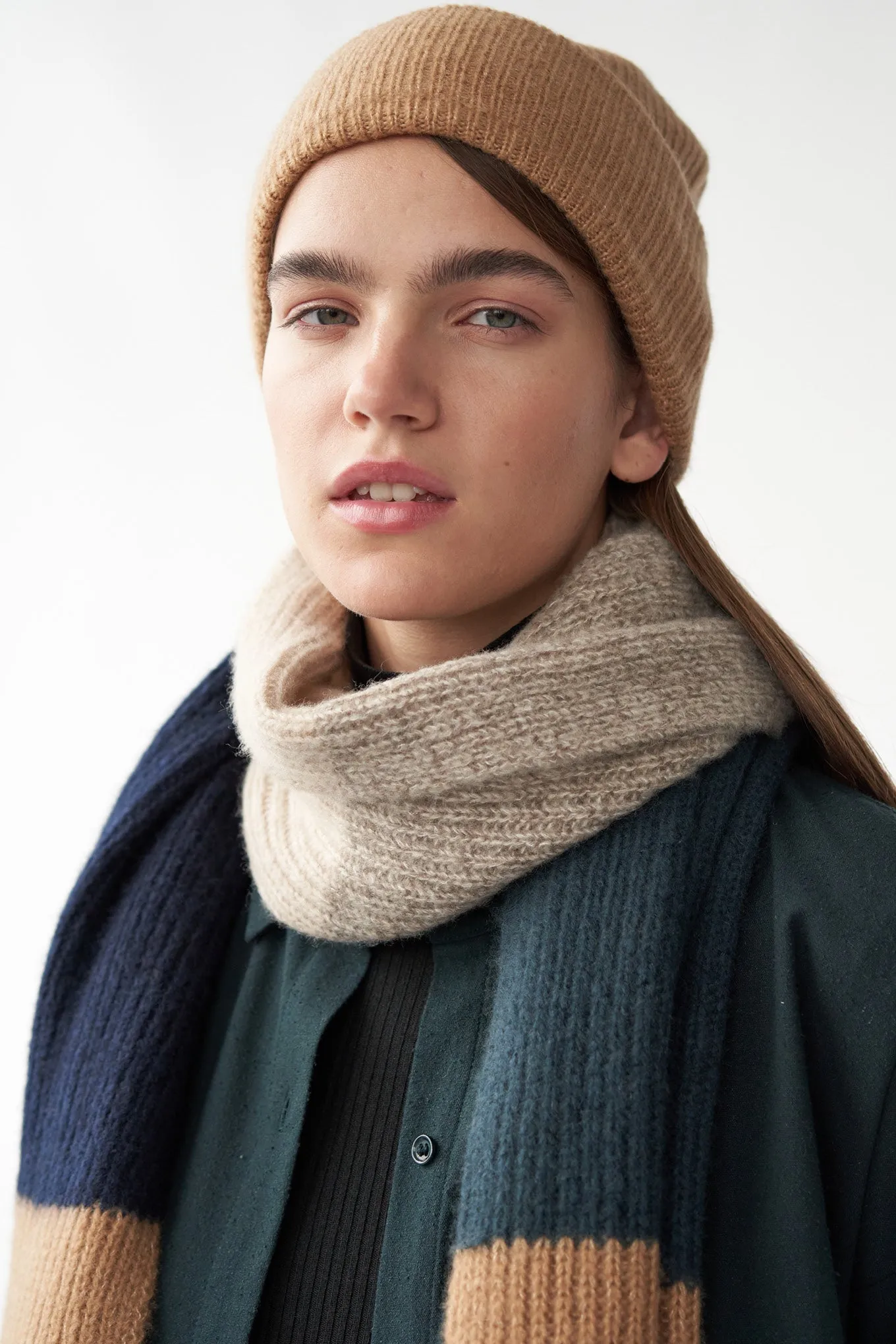 MULTI STRIPED SCARF - ONE SIZE - SILK/CASHMERE