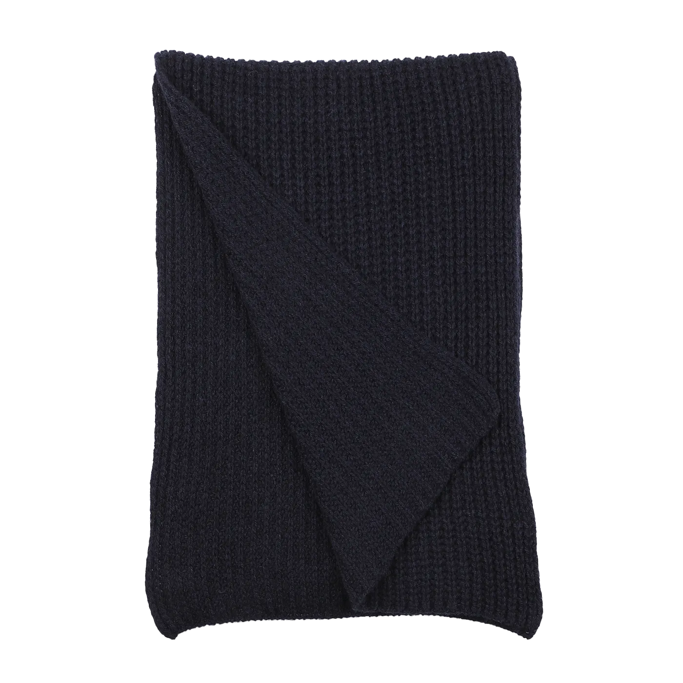 Navy Blue Cable Knit Cashmere Scarf