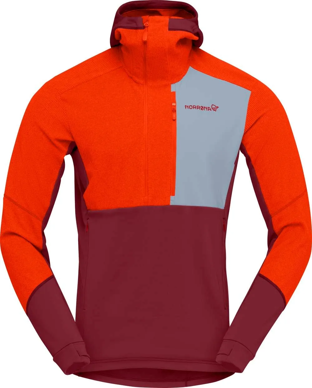 Norrøna Men&#x27;s Lofoten Thermal Pro Hood Arednalin/Rhubarb | Buy Norrøna Men&#x27;s Lofoten Thermal Pro Hood Arednalin/Rhubarb here | Outnorth