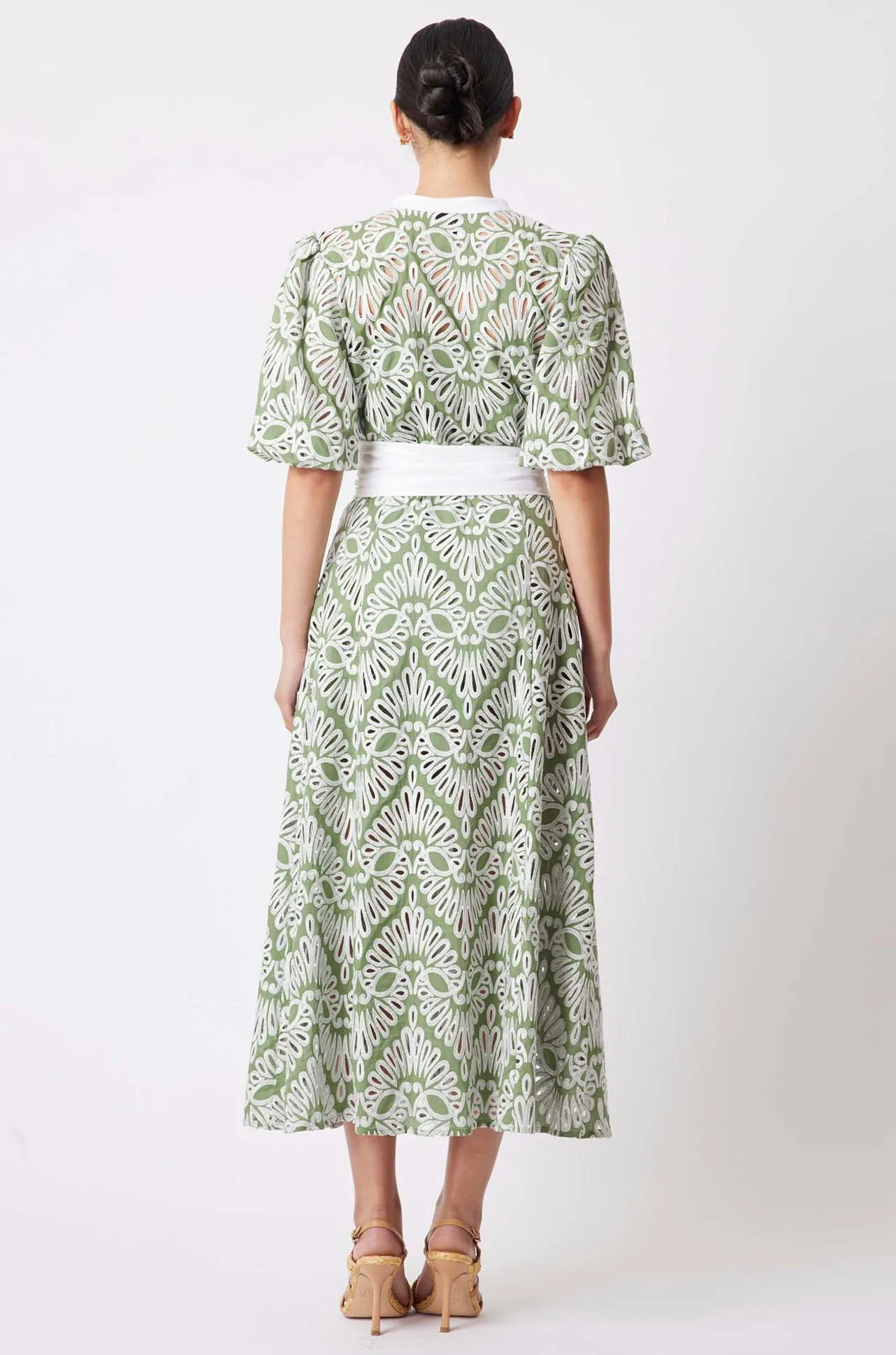 Once Was - Awaken Embroidered Cotton Midi Dress