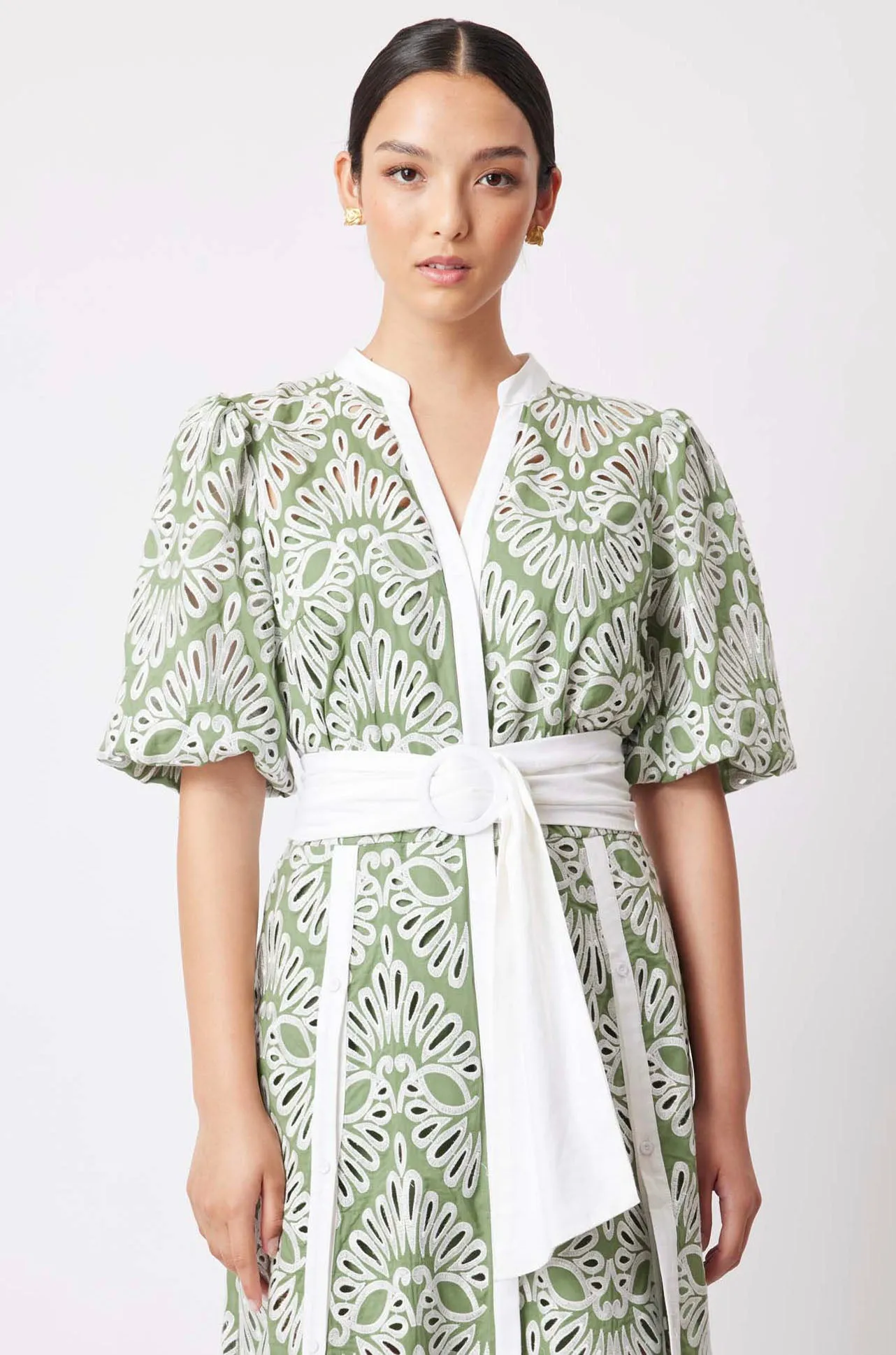 Once Was - Awaken Embroidered Cotton Midi Dress