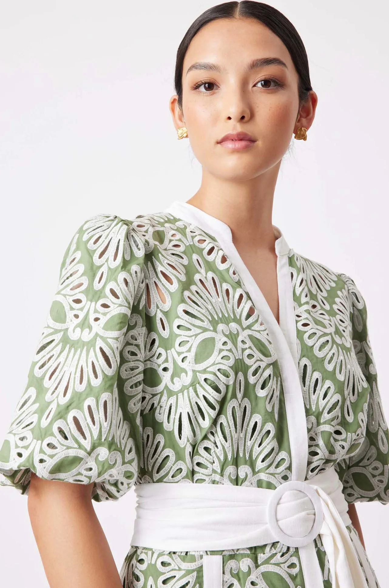 Once Was - Awaken Embroidered Cotton Midi Dress