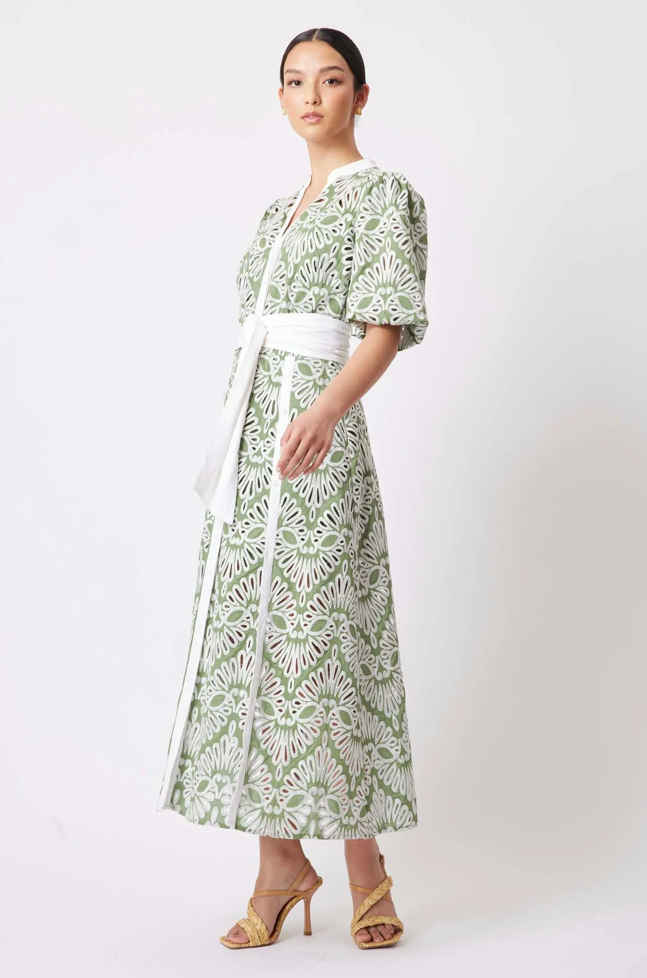 Once Was - Awaken Embroidered Cotton Midi Dress