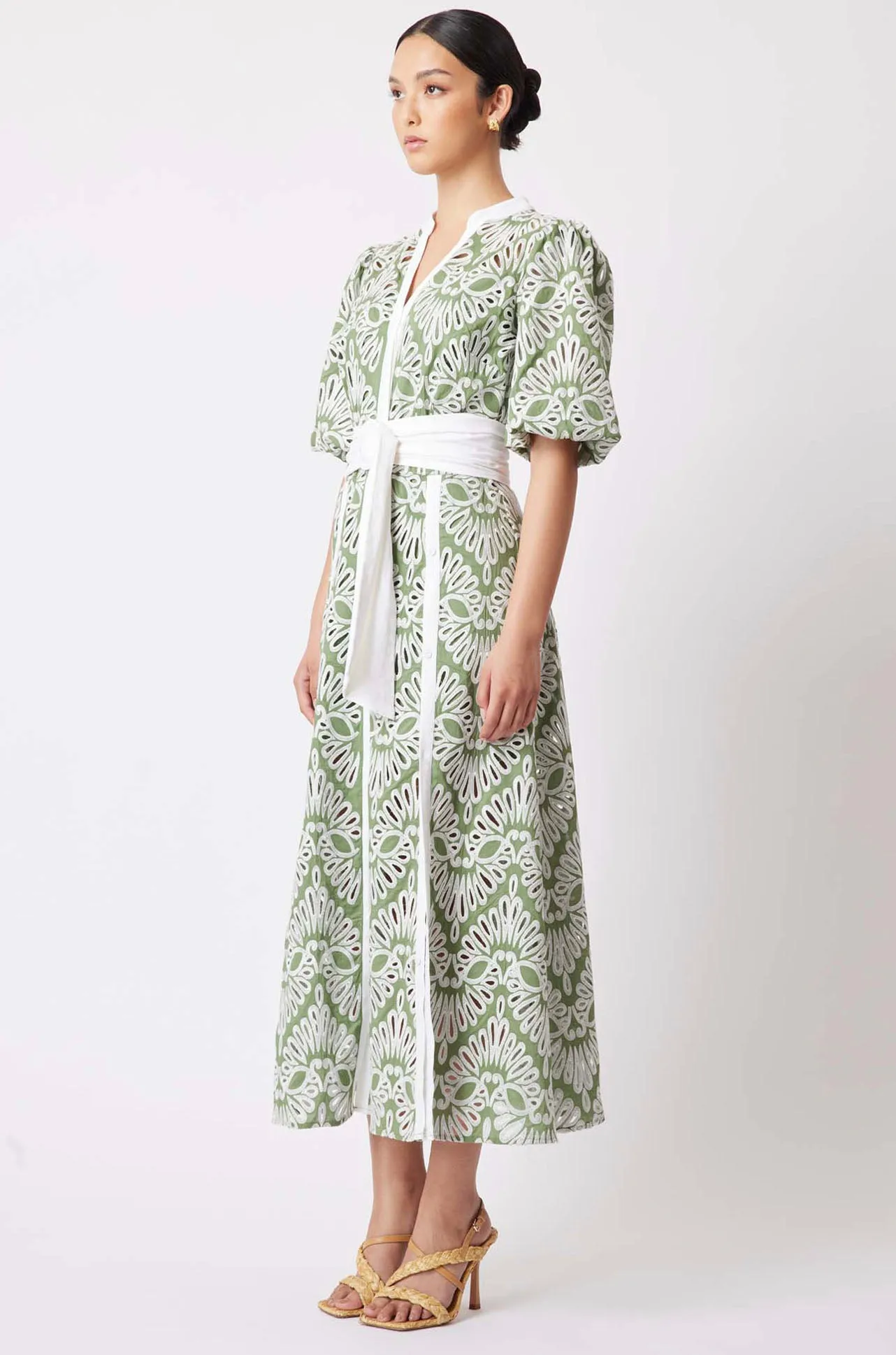 Once Was - Awaken Embroidered Cotton Midi Dress