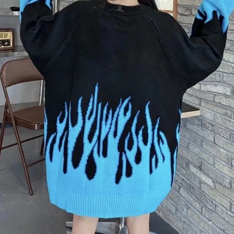 Oversized Fire Knitted Sweater