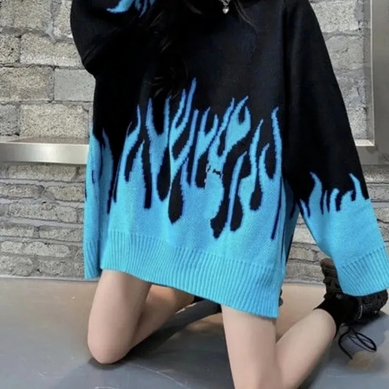 Oversized Fire Knitted Sweater