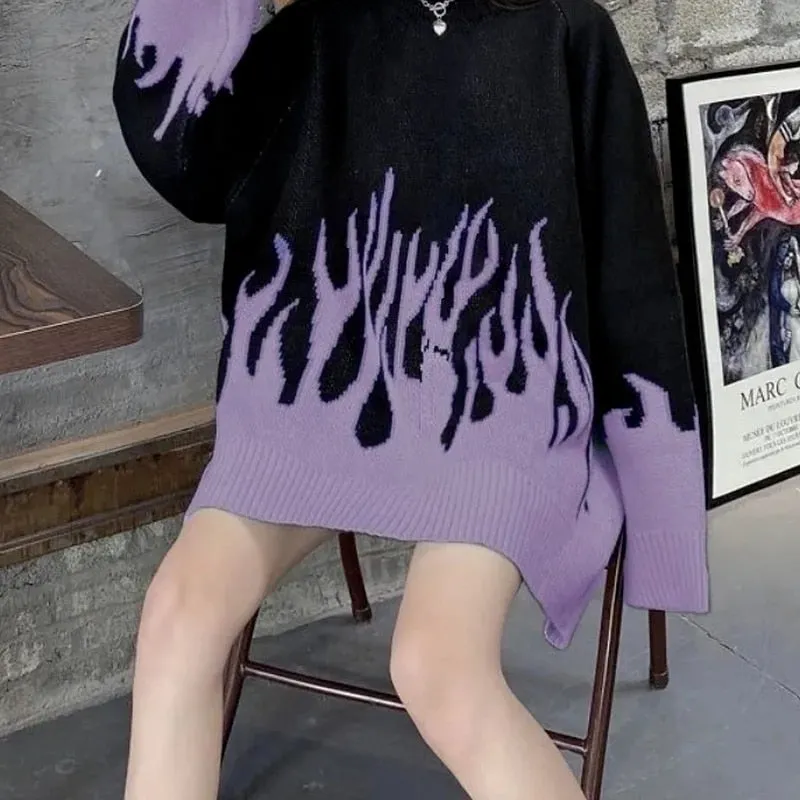 Oversized Fire Knitted Sweater