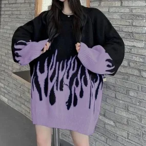 Oversized Fire Knitted Sweater