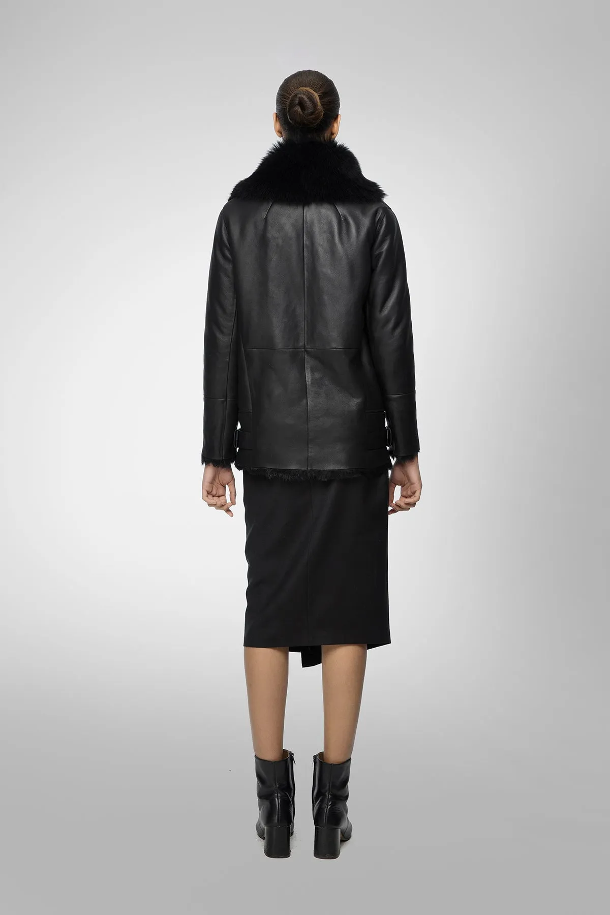 Paige - Black Shearling Jacket