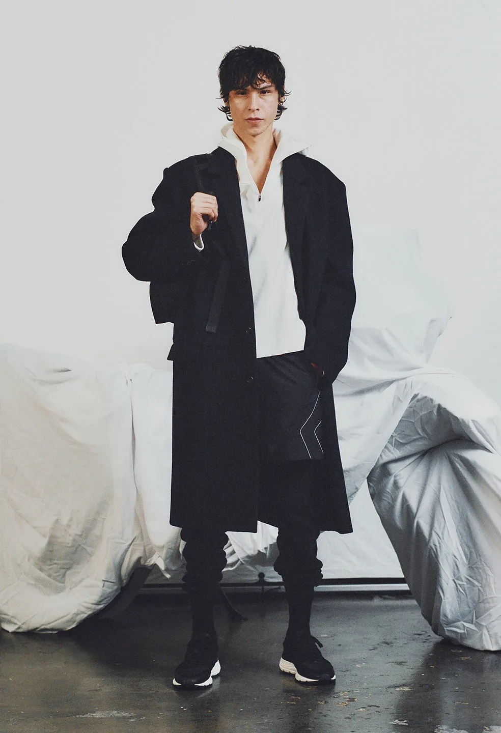 Paneled Nylon Shorts / Black