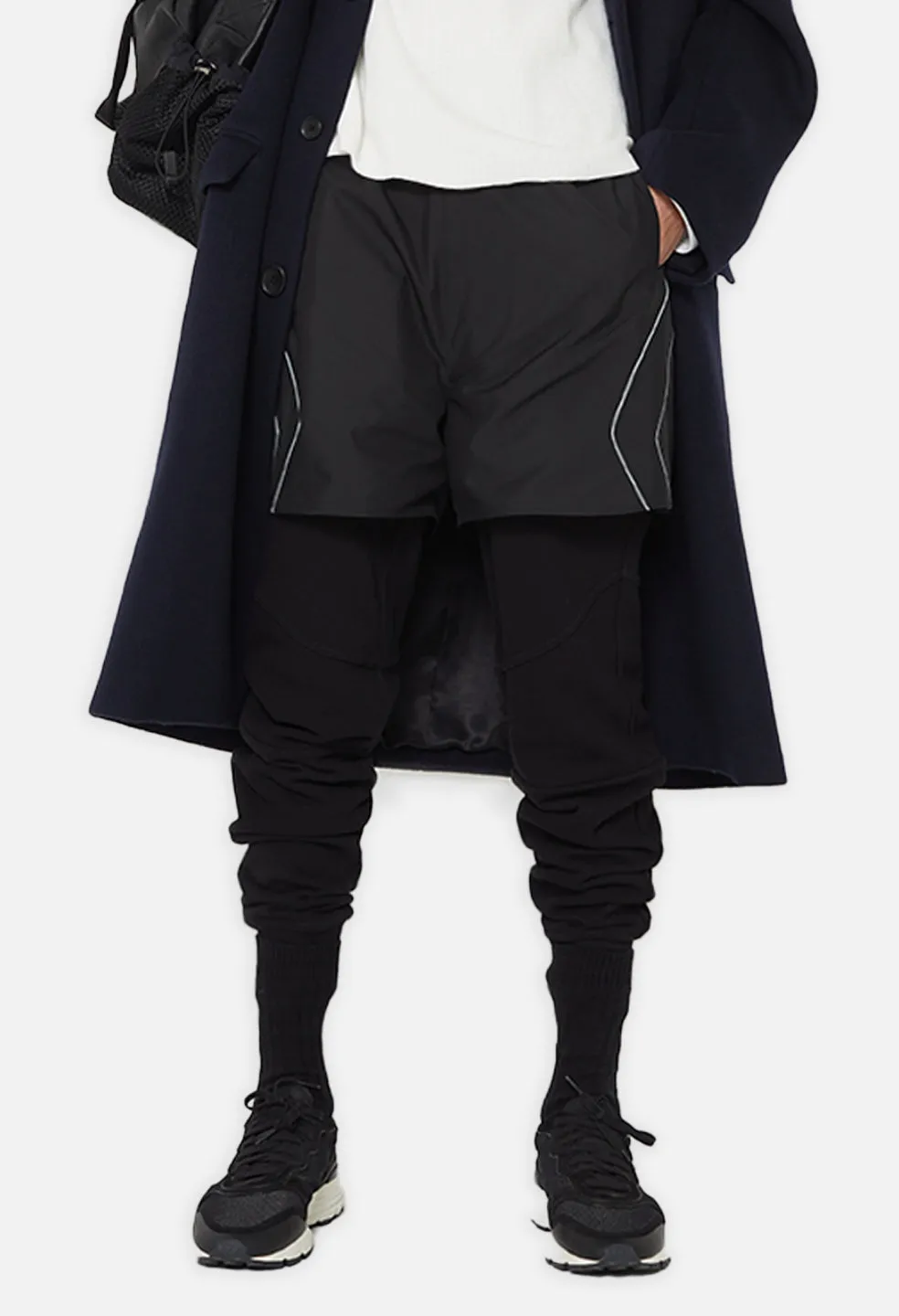 Paneled Nylon Shorts / Black