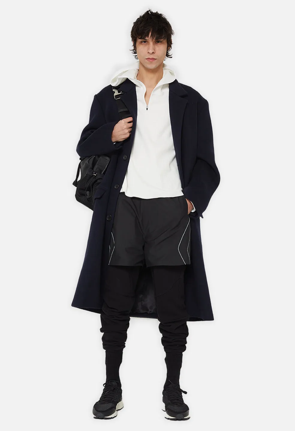 Paneled Nylon Shorts / Black