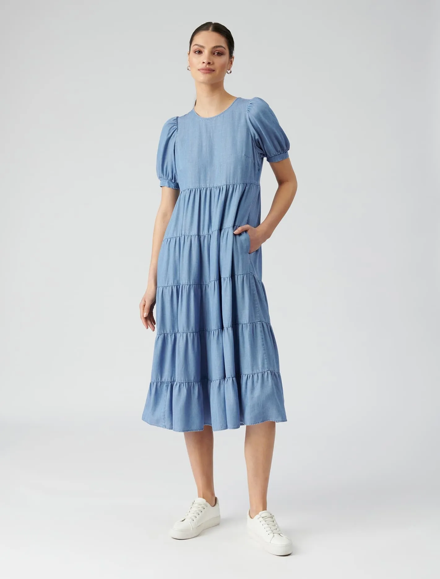 Pippa Denim Midi Smock Dress