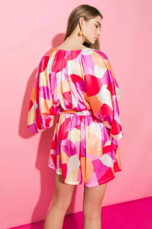 PRINTED SATIN ROMPER